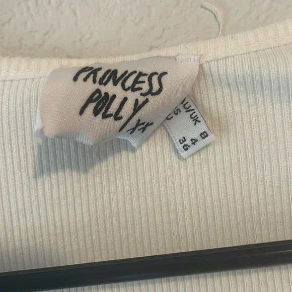 Princess Polly size 4 long sleeve tie crop top - Picture 2 of 4